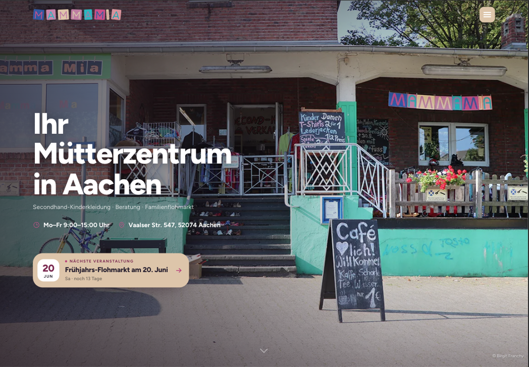 MammaMia Mütterzentrum Aachen — Website Mockup